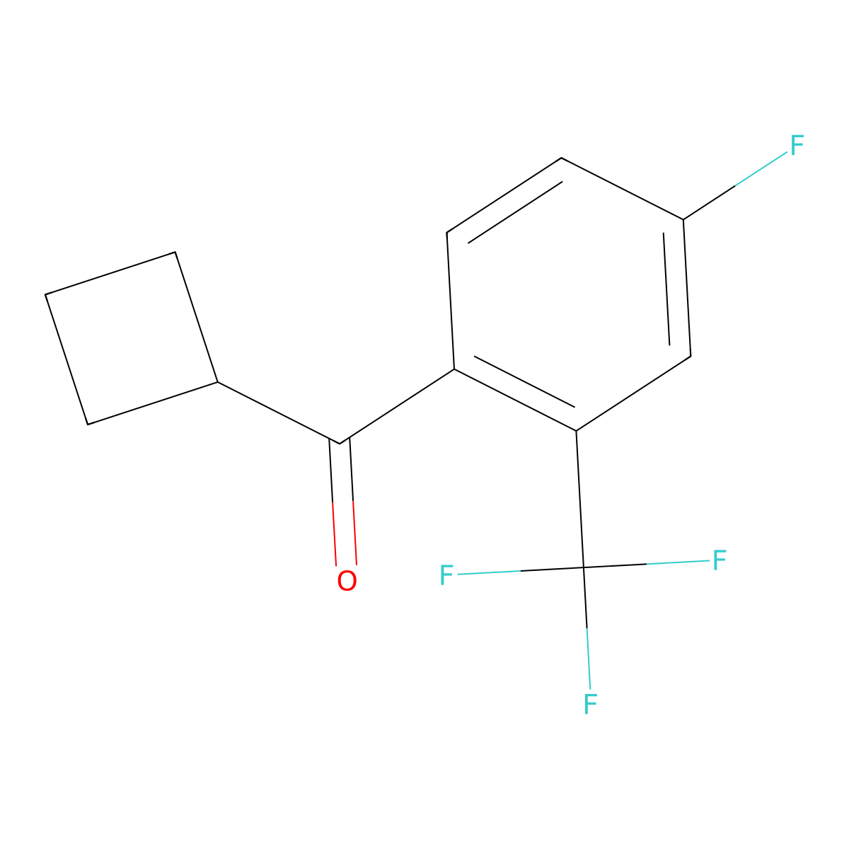 Cyclobutyl[4-fluoro-2-(trifluoromethyl)phenyl]methanone molecular structure, CAS 2005077-57-4