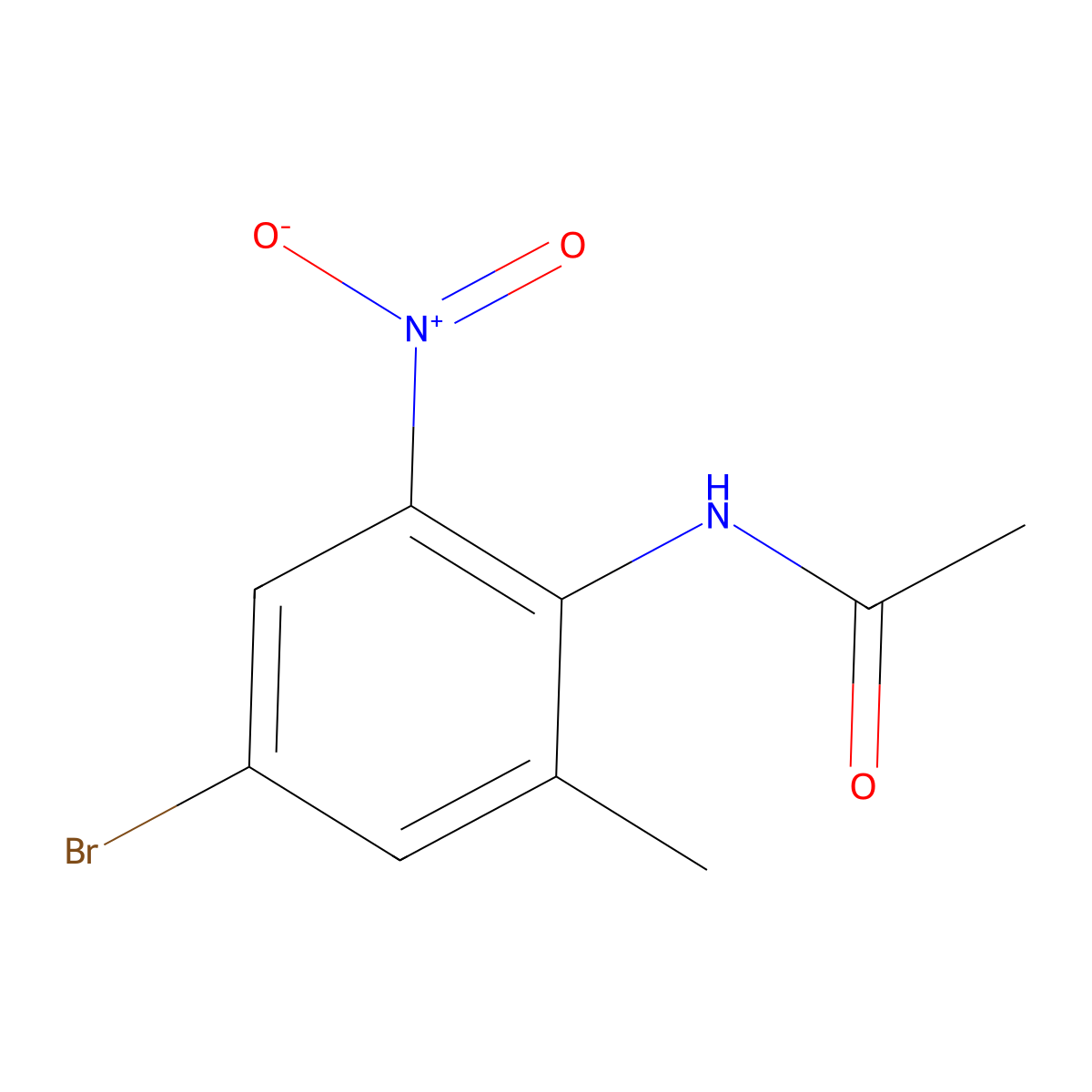 N-(4-bromo-2-methyl-6-nitrophenyl)acetamide molecular structure, CAS 200509-17-7