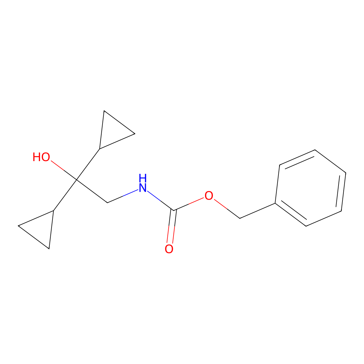 benzyl N-(2,2-dicyclopropyl-2-hydroxyethyl)carbamate molecular structure, CAS 2005095-58-7