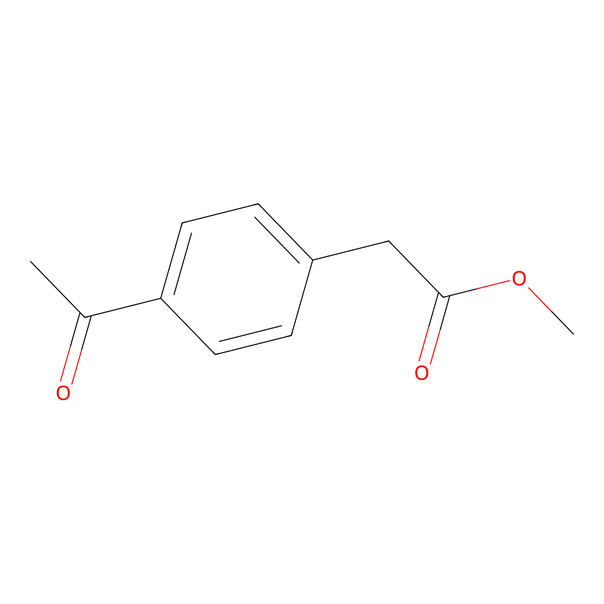 Methyl 2-(4-acetylphenyl)acetate molecular structure, CAS 20051-06-3