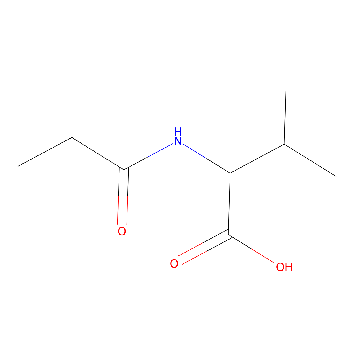 N-Propionyl-L-valine molecular structure, CAS 20051-64-3