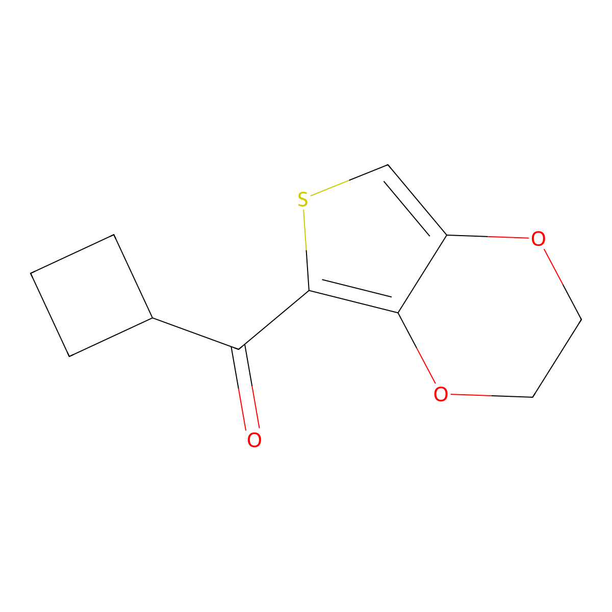 Cyclobutyl(2,3-dihydrothieno[3,4-b]-1,4-dioxin-5-yl)methanone molecular structure, CAS 2005126-29-2