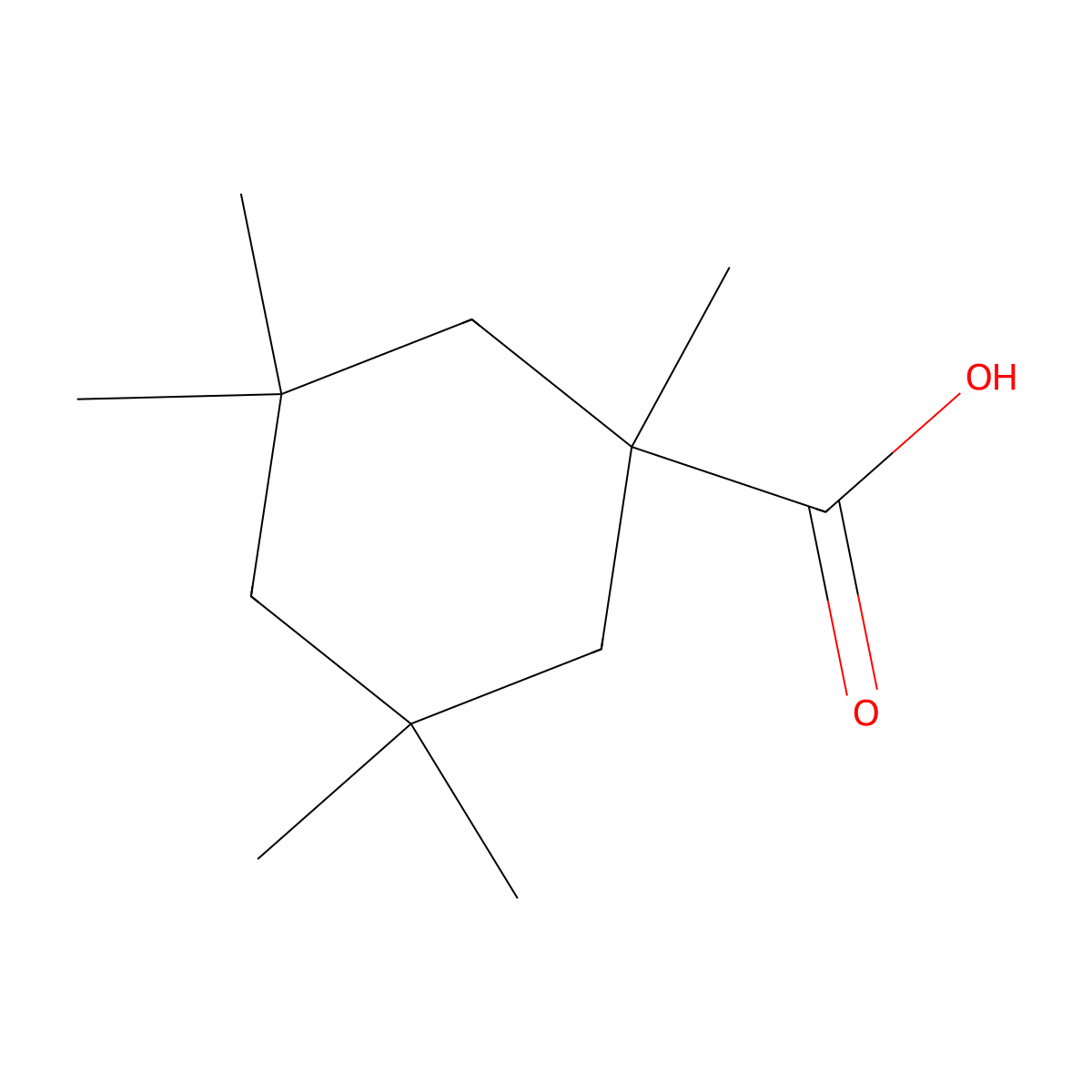 1,3,3,5,5-Pentamethylcyclohexane-1-carboxylic acid molecular structure, CAS 2005177-99-9