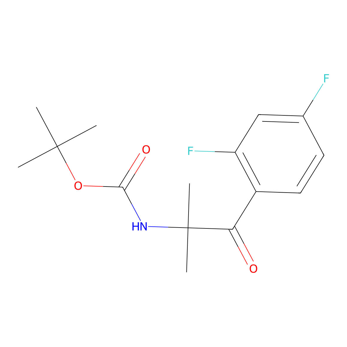 tert-butyl N-[1-(2,4-difluorophenyl)-2-methyl-1-oxopropan-2-yl]carbamate molecular structure, CAS 2005246-93-3