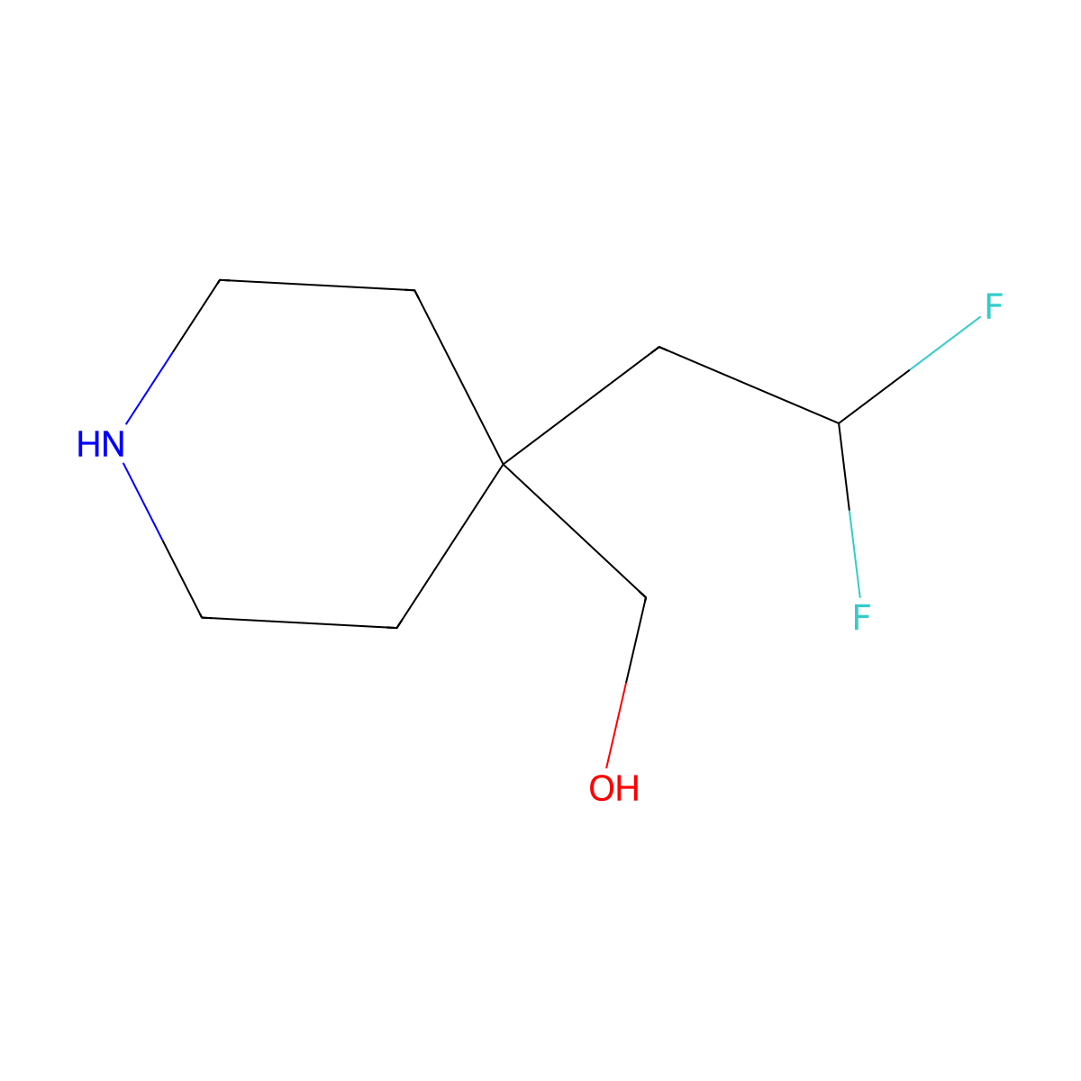 [4-(2,2-Difluoroethyl)piperidin-4-yl]methanol molecular structure, CAS 2005275-42-1