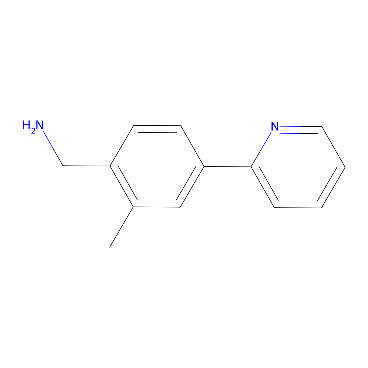 (2-Methyl-4-(pyridin-2-yl)phenyl)methanamine molecular structure, CAS 2005278-50-0