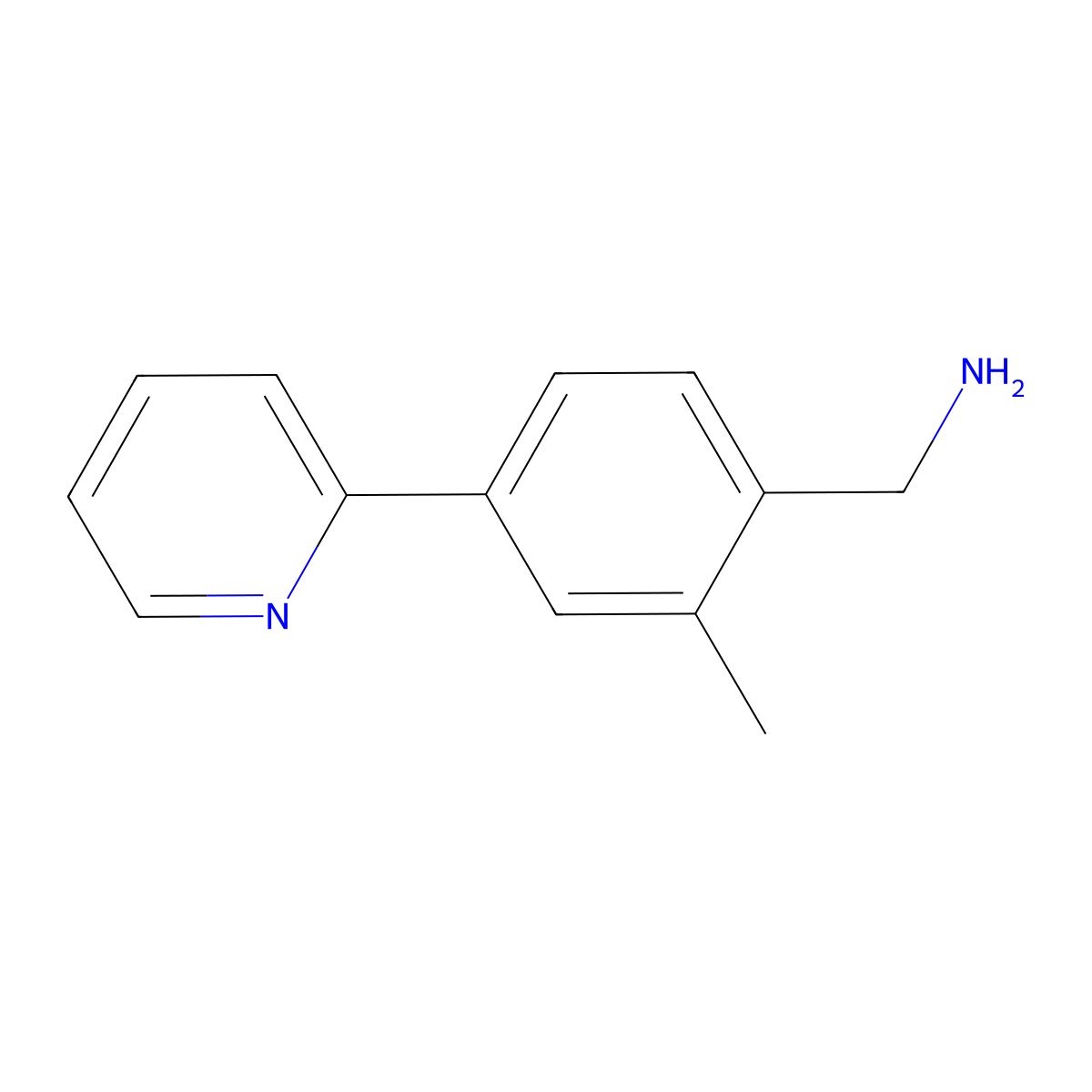 (2-Methyl-4-(pyridin-2-yl)phenyl)methanamine molecular structure, CAS 2005278-50-0