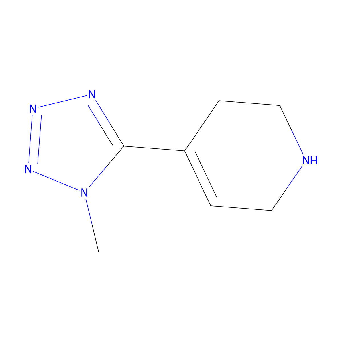 4-(1-methyl-1H-1,2,3,4-tetrazol-5-yl)-1,2,3,6-tetrahydropyridine molecular structure, CAS 2005301-93-7