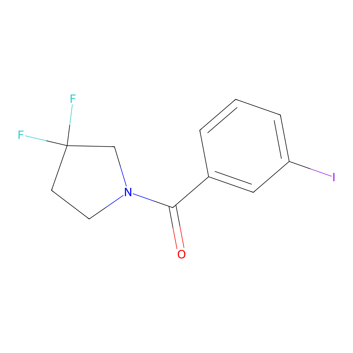 (3,3-Difluoro-pyrrolidin-1-yl)-(3-iodo-phenyl)-methanone molecular structure, CAS 2005333-47-9
