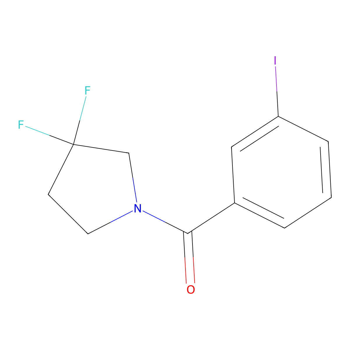 (3,3-Difluoro-pyrrolidin-1-yl)-(3-iodo-phenyl)-methanone molecular structure, CAS 2005333-47-9