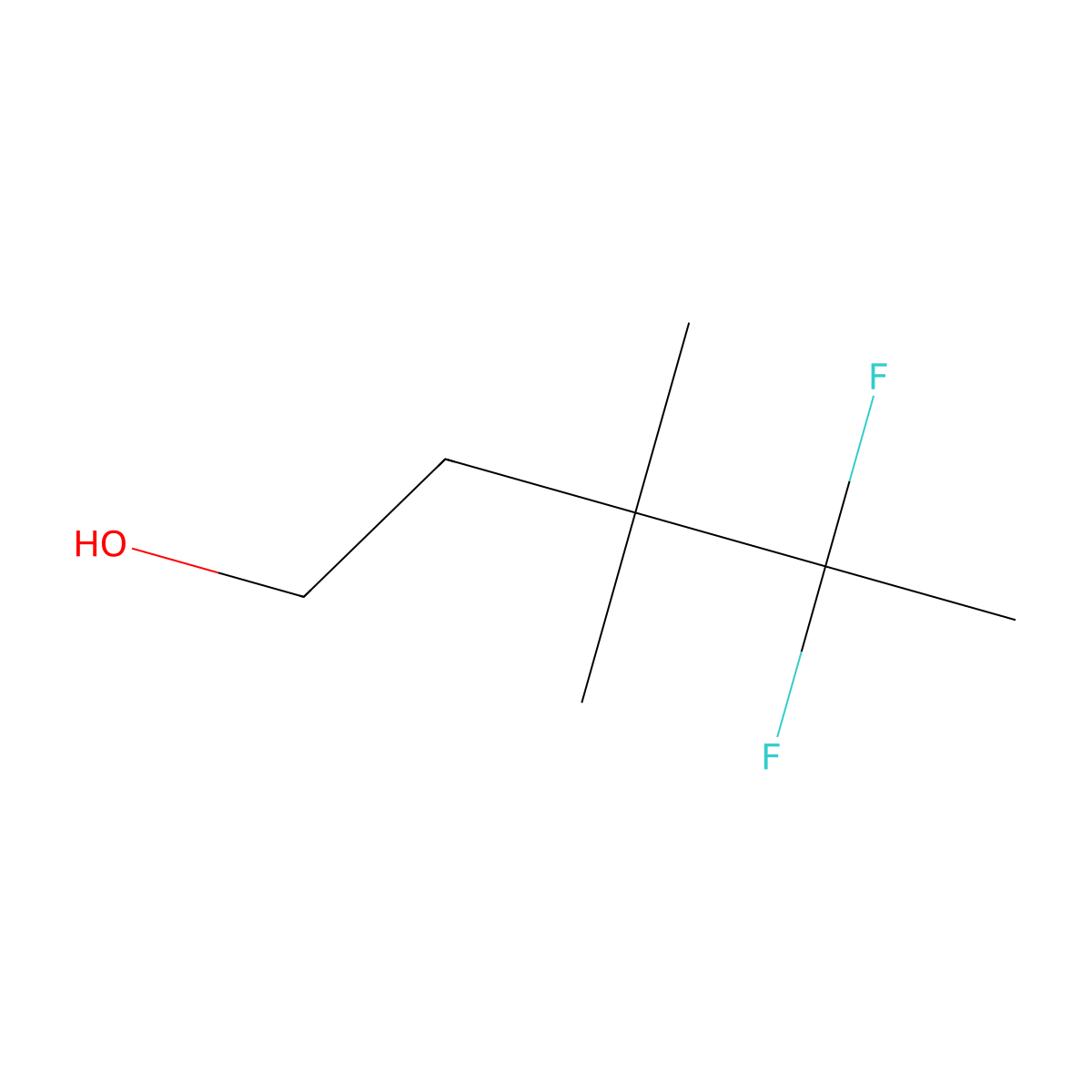 4,4-Difluoro-3,3-dimethylpentan-1-ol molecular structure, CAS 2005386-07-0