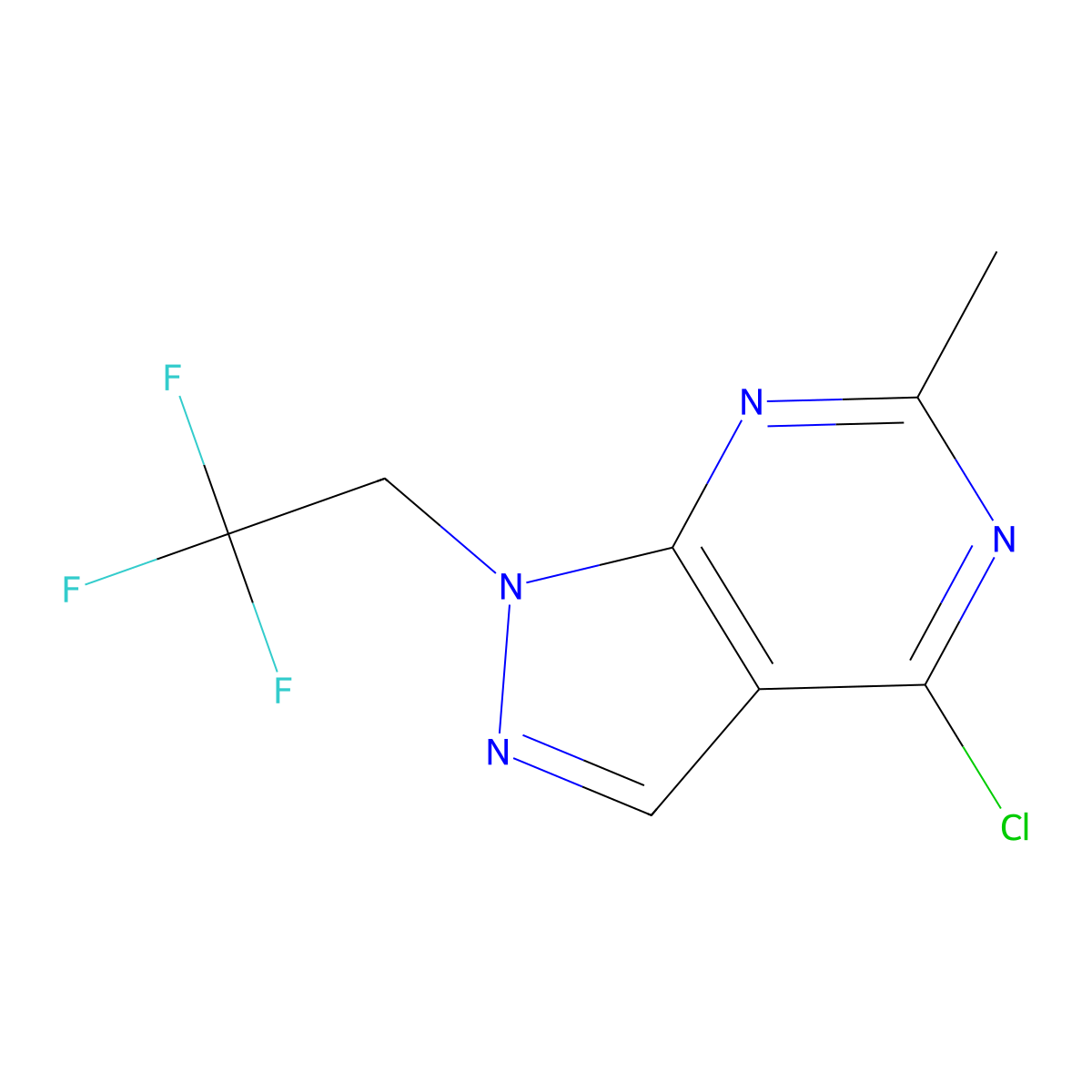 4-Chloro-6-methyl-1-(2,2,2-trifluoroethyl)-1H-pyrazolo[3,4-D]pyrimidine molecular structure, CAS 2005389-35-3