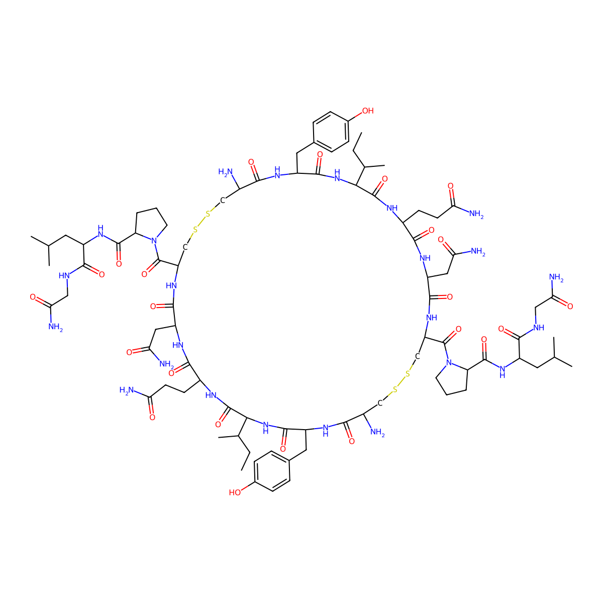 Oxytocin antiparallel dimer molecular structure, CAS 20054-93-7
