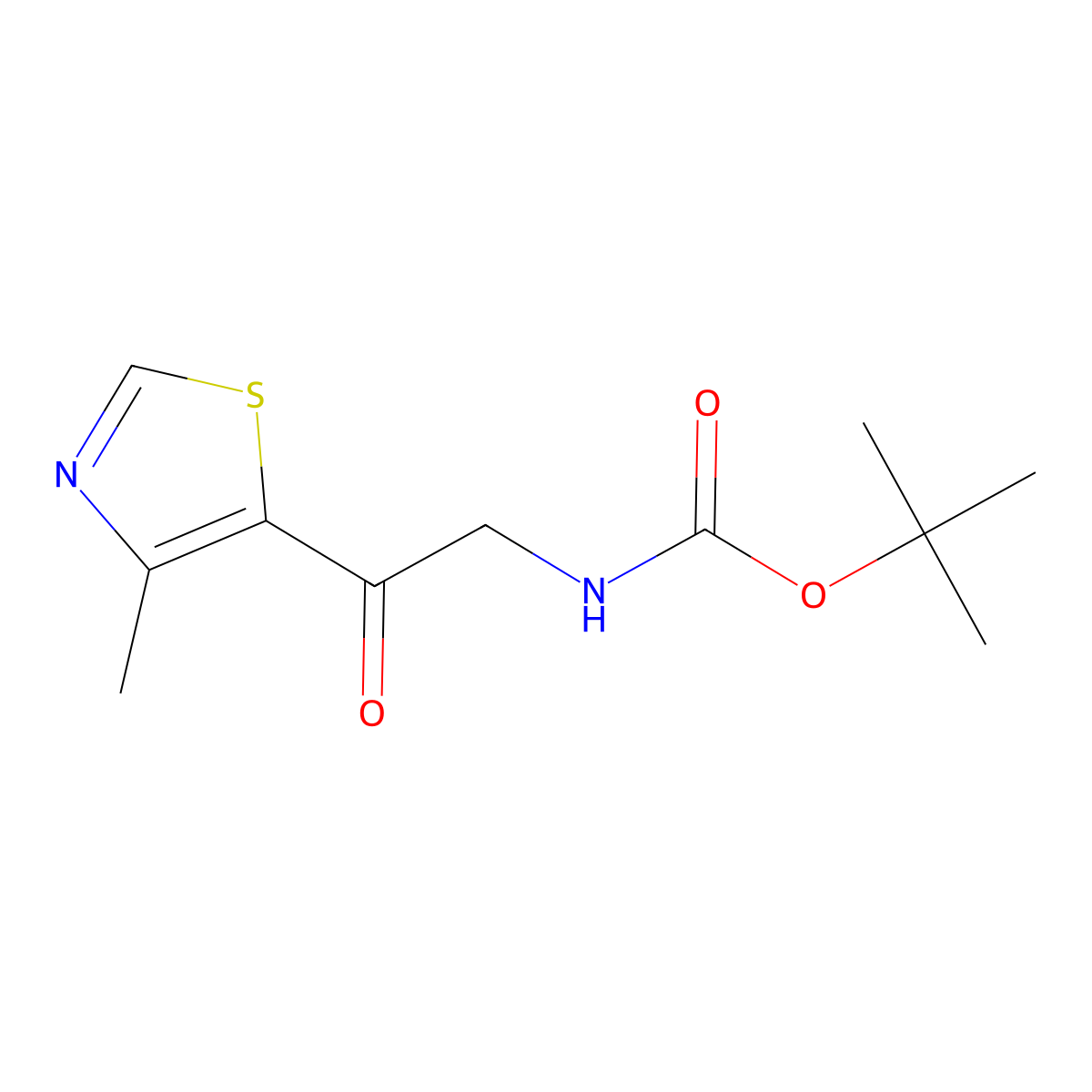 tert-butyl N-[2-(4-methyl-1,3-thiazol-5-yl)-2-oxoethyl]carbamate molecular structure, CAS 2005413-20-5