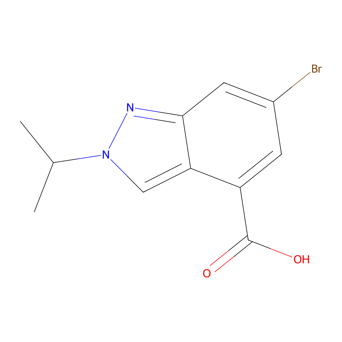 6-bromo-2-(propan-2-yl)-2H-indazole-4-carboxylic acid molecular structure, CAS 2005426-90-2