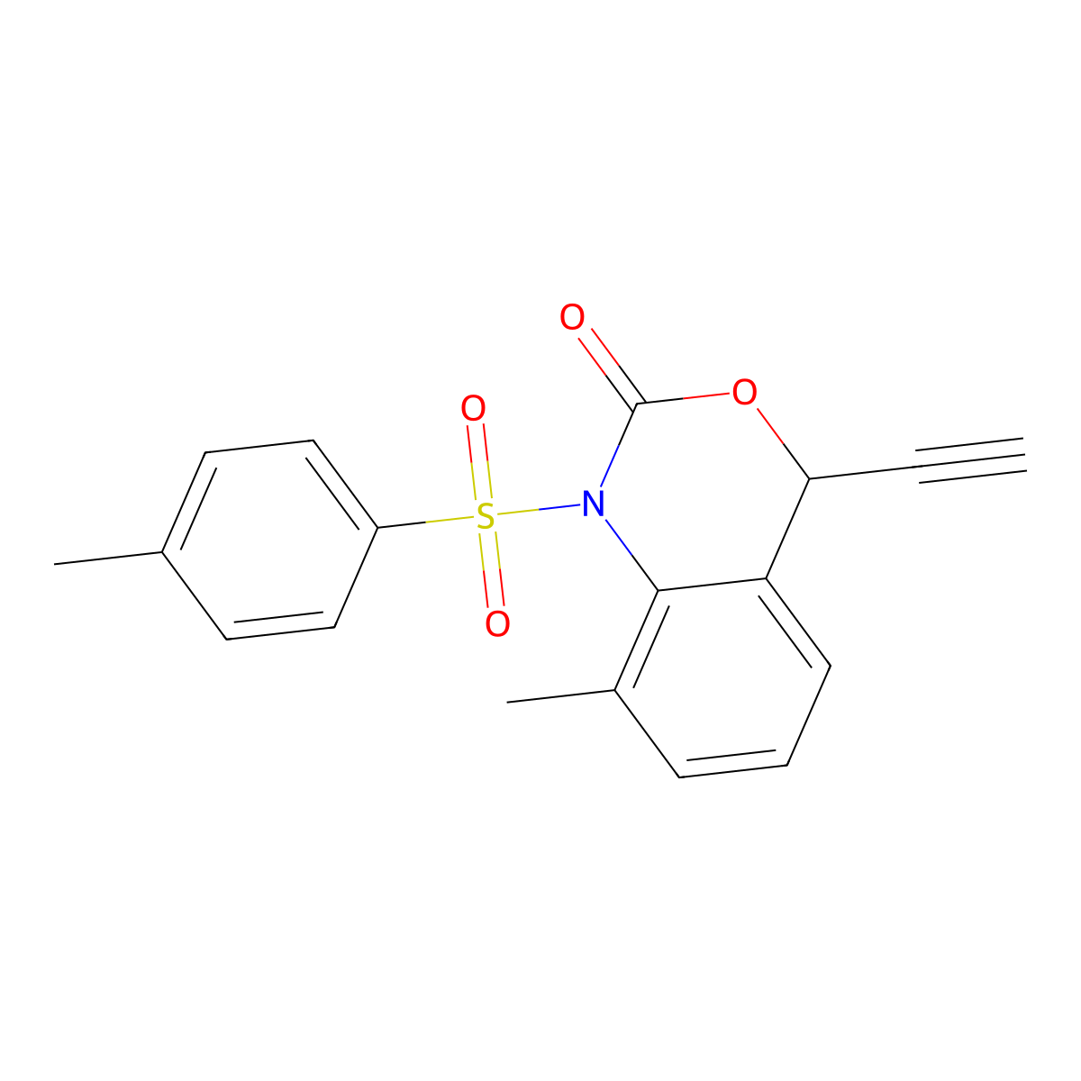 4-Ethynyl-1,4-dihydro-8-methyl-1-[(4-methylphenyl)sulfonyl]-2H-3,1-benzoxazin-2-one molecular structure, CAS 2005451-25-0
