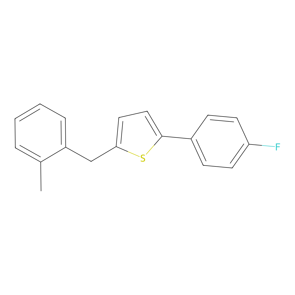 2-(4-Fluorophenyl)-5-(2-methylbenzyl)thiophene molecular structure, CAS 2005454-69-1