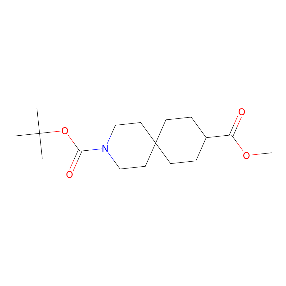 3-Tert-butyl 9-methyl 3-azaspiro[5.5]undecane-3,9-dicarboxylate molecular structure, CAS 2005470-91-5