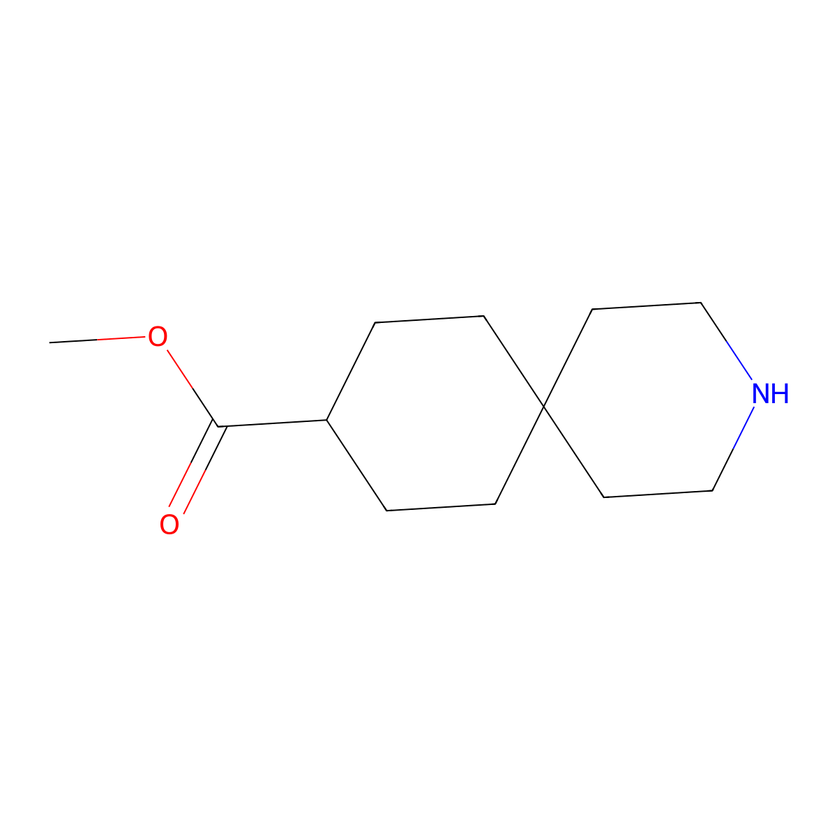 Methyl 3-azaspiro[5.5]undecane-9-carboxylate molecular structure, CAS 2005470-92-6