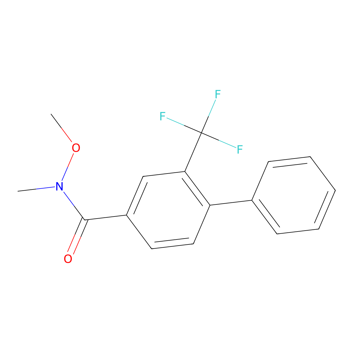 N-methoxy-N-methyl-4-phenyl-3-(trifluoromethyl)benzamide molecular structure, CAS 2005471-25-8