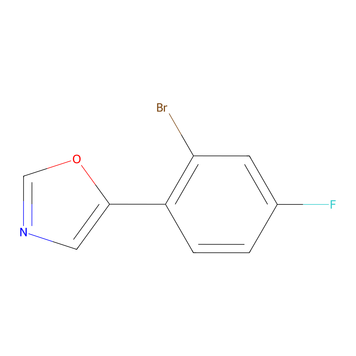 5-(2-Bromo-4-fluorophenyl)-1,3-oxazole molecular structure, CAS 2005481-21-8