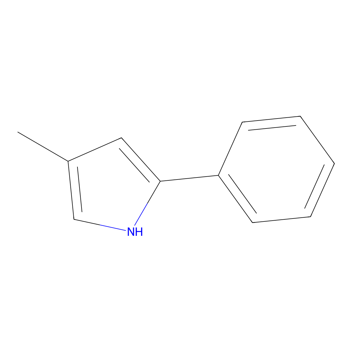 4-methyl-2-phenyl-1H-pyrrole molecular structure, CAS 20055-04-3