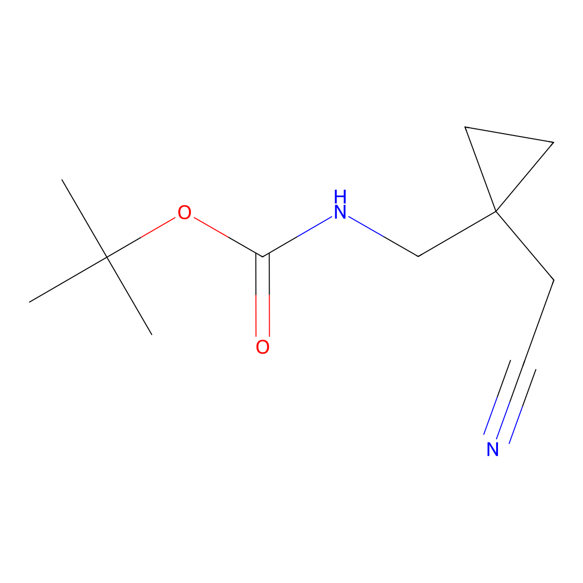 tert-butyl N-{[1-(cyanomethyl)cyclopropyl]methyl}carbamate molecular structure, CAS 2005572-54-1