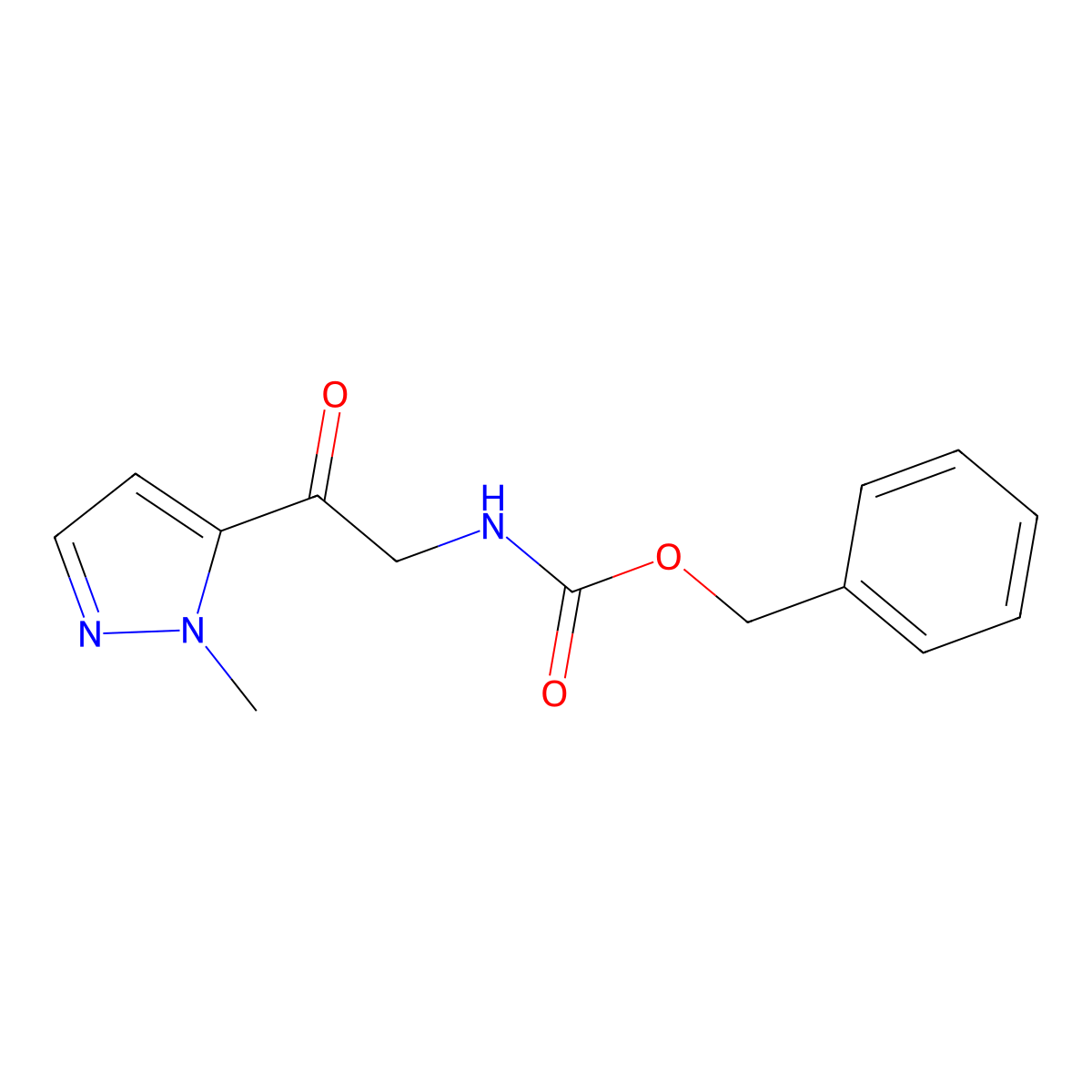 benzyl N-[2-(1-methyl-1H-pyrazol-5-yl)-2-oxoethyl]carbamate molecular structure, CAS 2005599-33-5
