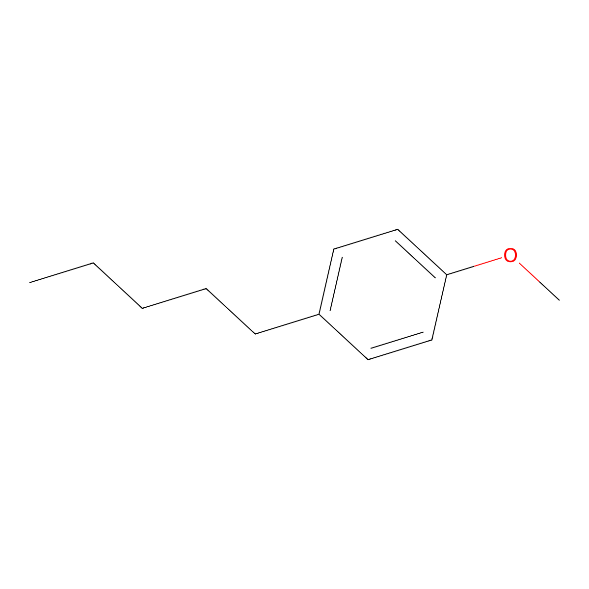 Anisole, p-pentyl- molecular structure, CAS 20056-58-0