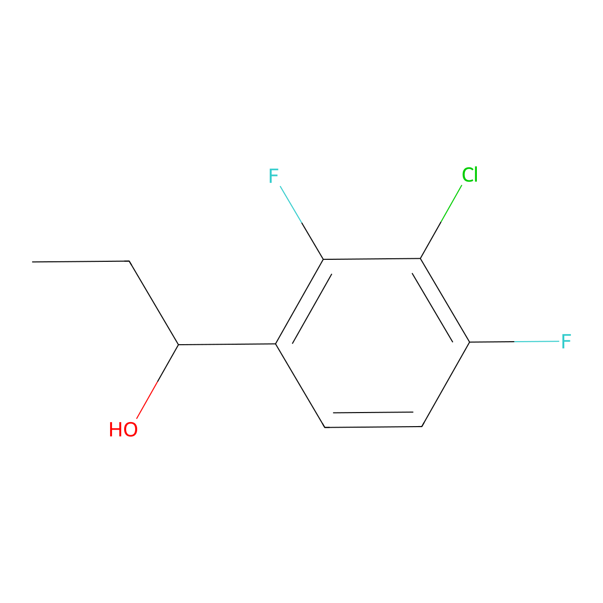 3-Chloro-alpha-ethyl-2,4-difluorobenZenemethanol molecular structure, CAS 2005605-78-5