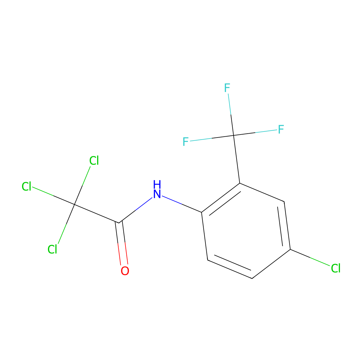 2,2,2-trichloro-N-[4-chloro-2-(trifluoromethyl)phenyl]acetamide molecular structure, CAS 200561-11-1