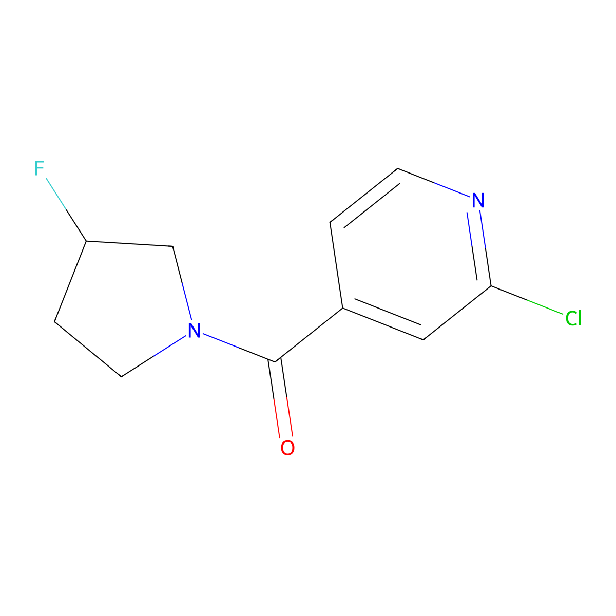 2-Chloro-4-(3-fluoropyrrolidine-1-carbonyl)pyridine molecular structure, CAS 2005657-56-5
