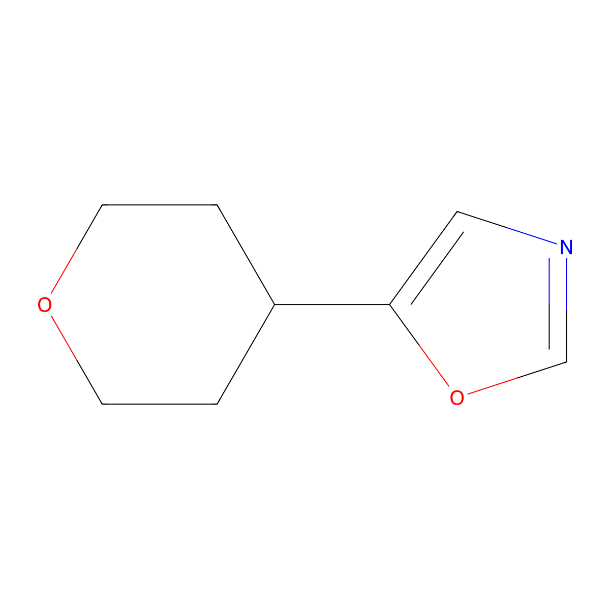 5-(Oxan-4-yl)-1,3-oxazole molecular structure, CAS 2005680-12-4