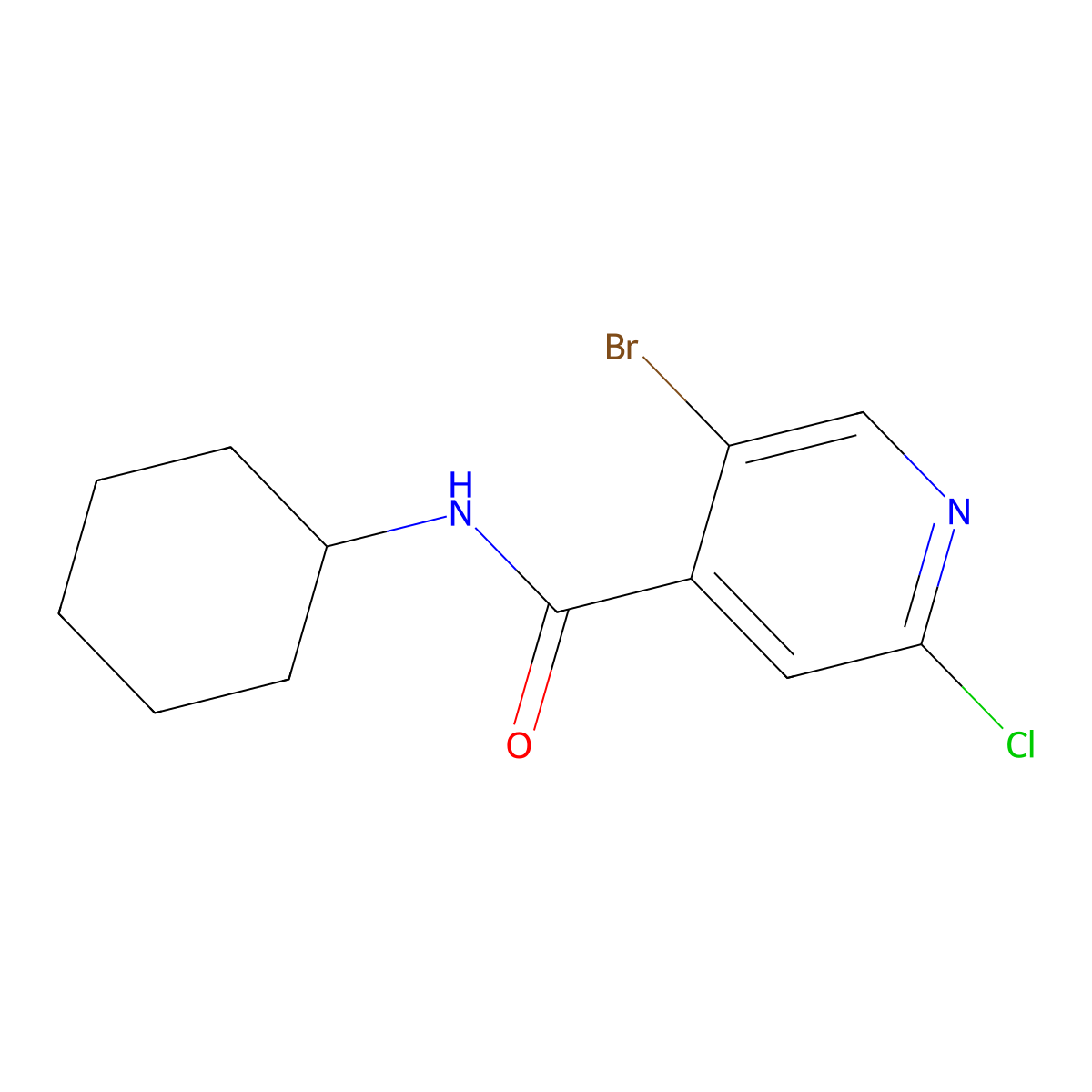 5-Bromo-2-chloro-N-cyclohexylisonicotinamide molecular structure, CAS 2005691-09-6