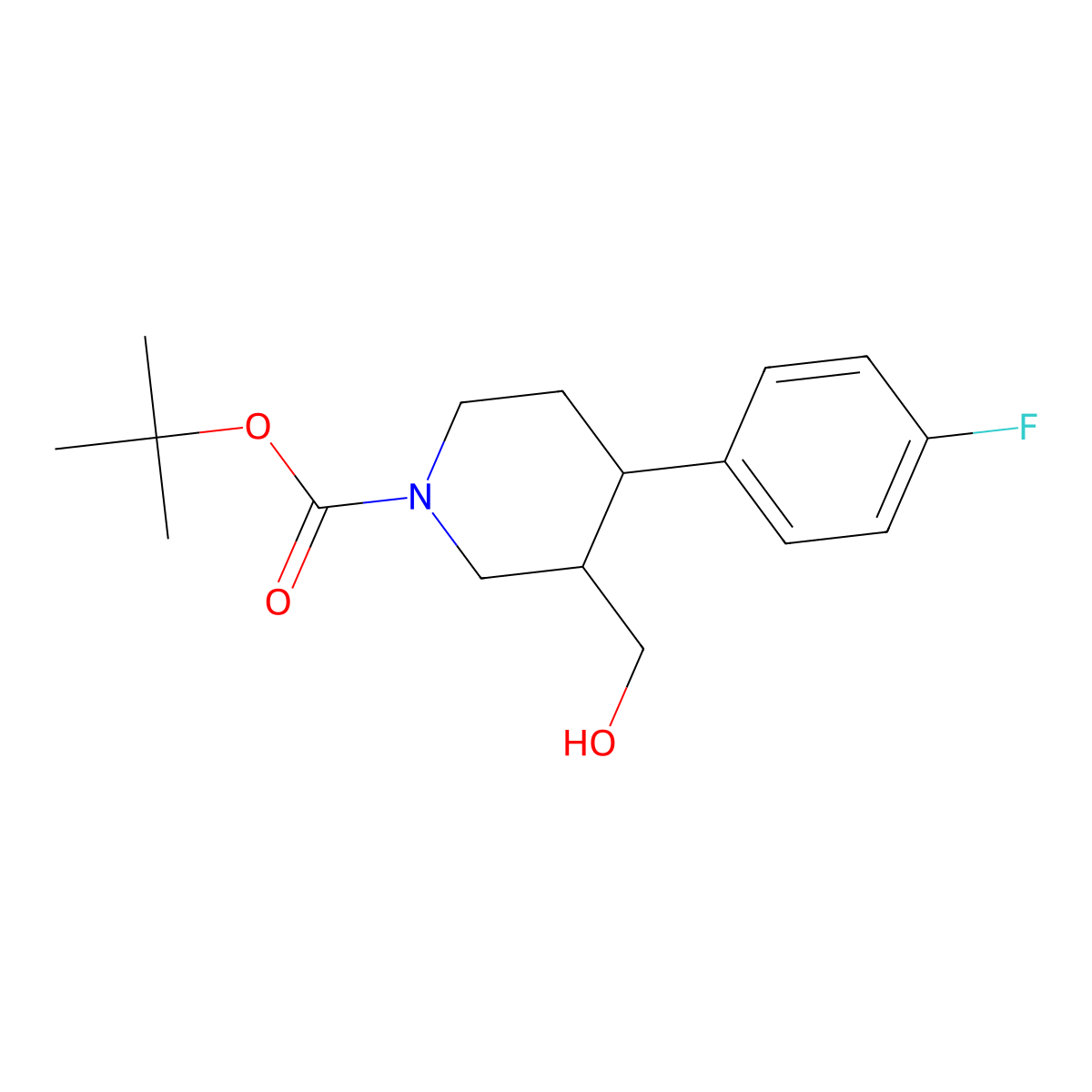 tert-Butyl (3S,4R)-4-(4-fluorophenyl)-3-(hydroxymethyl)piperidine-1-carboxylate molecular structure, CAS 200572-33-4