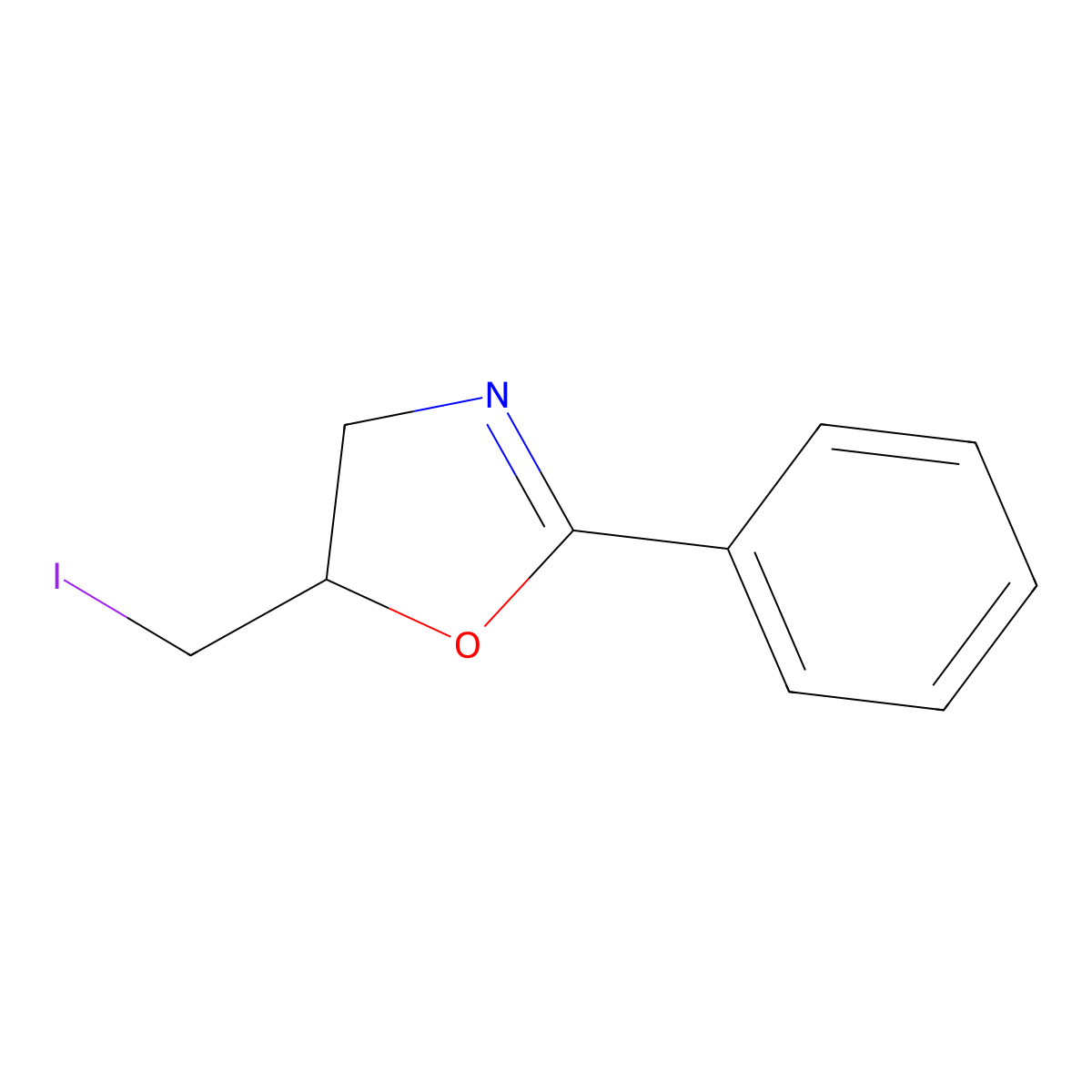Oxazole, 4,5-dihydro-5-(iodomethyl)-2-phenyl- molecular structure, CAS 200573-05-3
