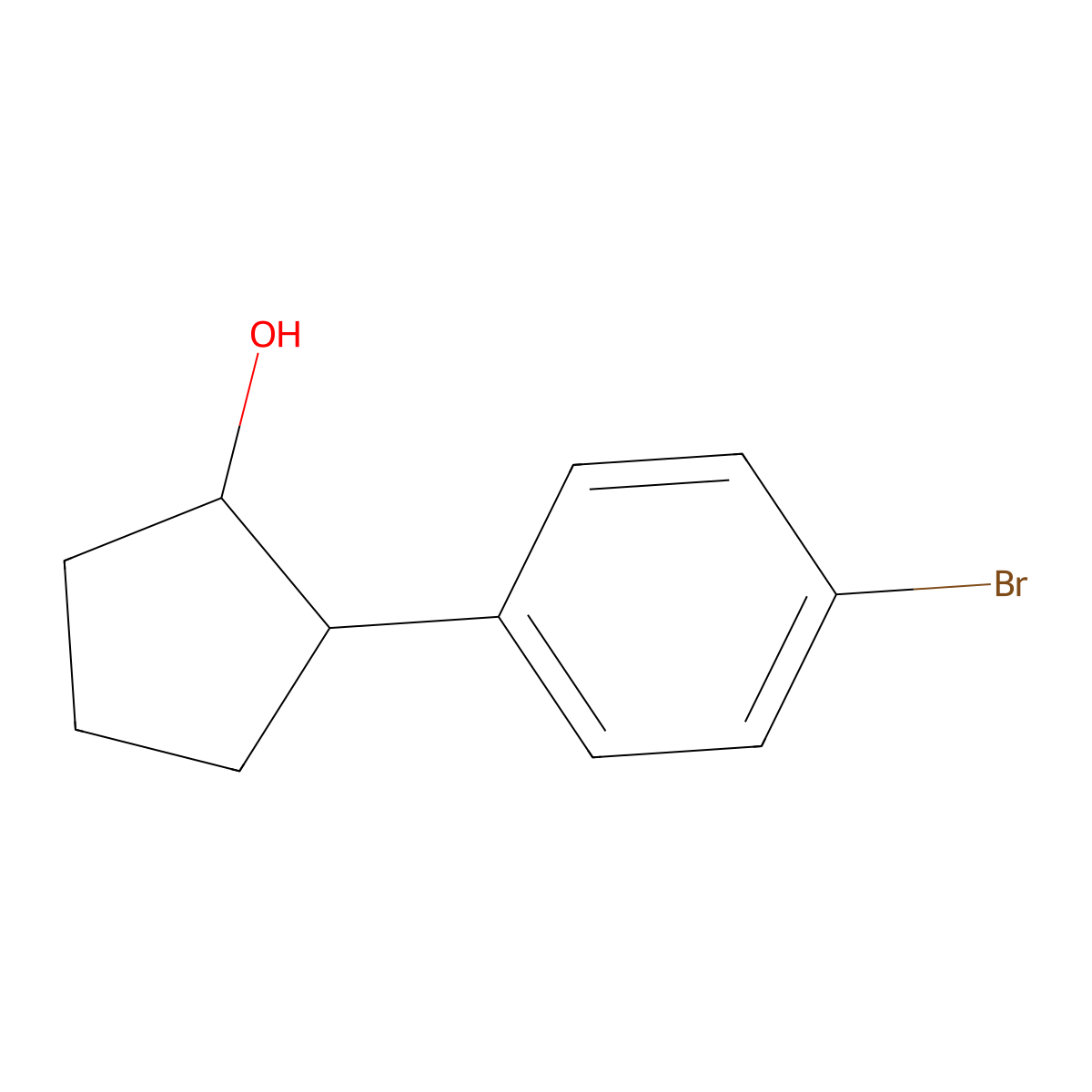 2-(4-Bromophenyl)cyclopentanol molecular structure, CAS 2005754-97-0