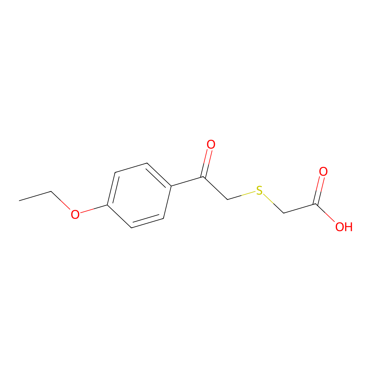 (4-Ethoxy-phenacylmercapto)-acetic acid molecular structure, CAS 200576-81-4