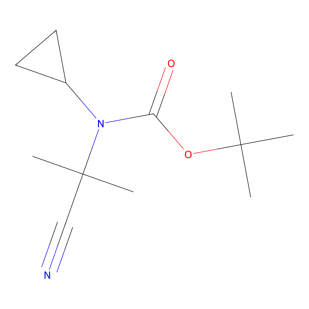 tert-butyl N-(1-cyano-1-methylethyl)-N-cyclopropylcarbamate molecular structure, CAS 2005767-56-4
