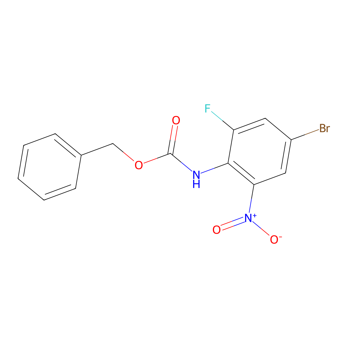 benzyl N-(4-bromo-2-fluoro-6-nitrophenyl)carbamate molecular structure, CAS 2005770-84-1
