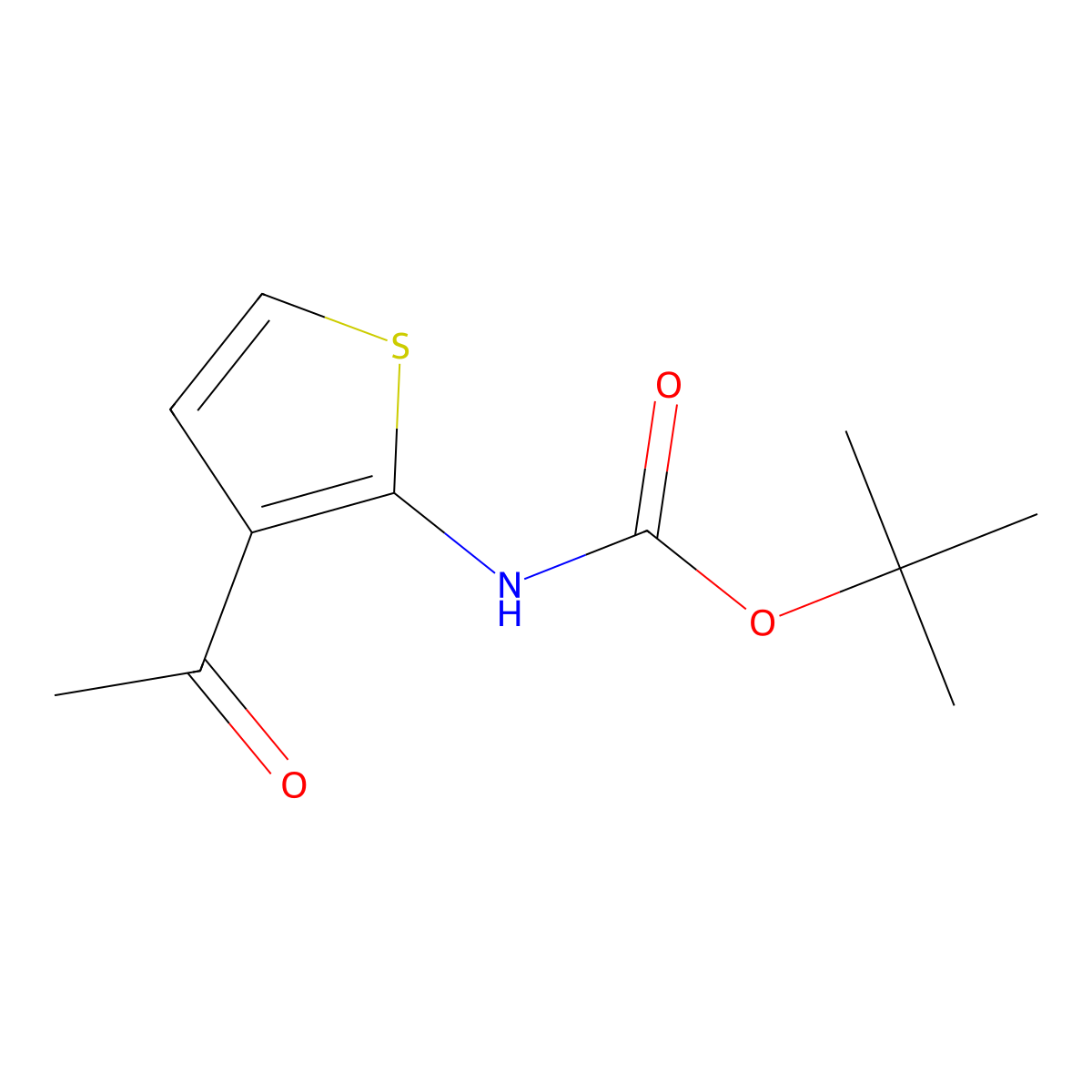 tert-butyl N-(3-acetylthiophen-2-yl)carbamate molecular structure, CAS 2005784-00-7