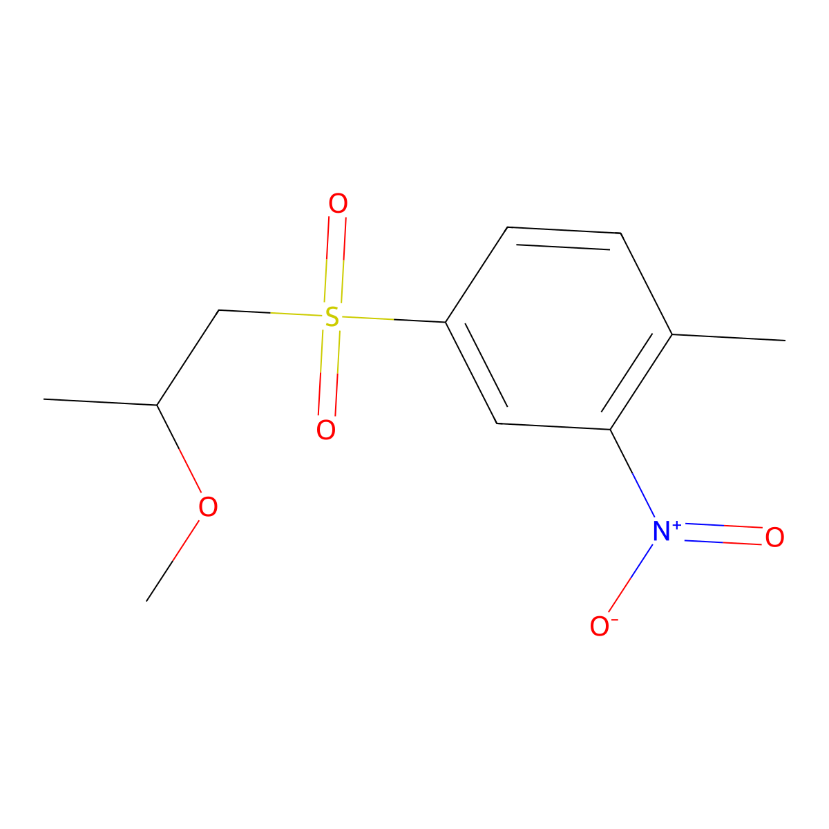 2-Methoxypropyl 4-methyl-3-nitrophenyl sulfone molecular structure, CAS 20058-19-9