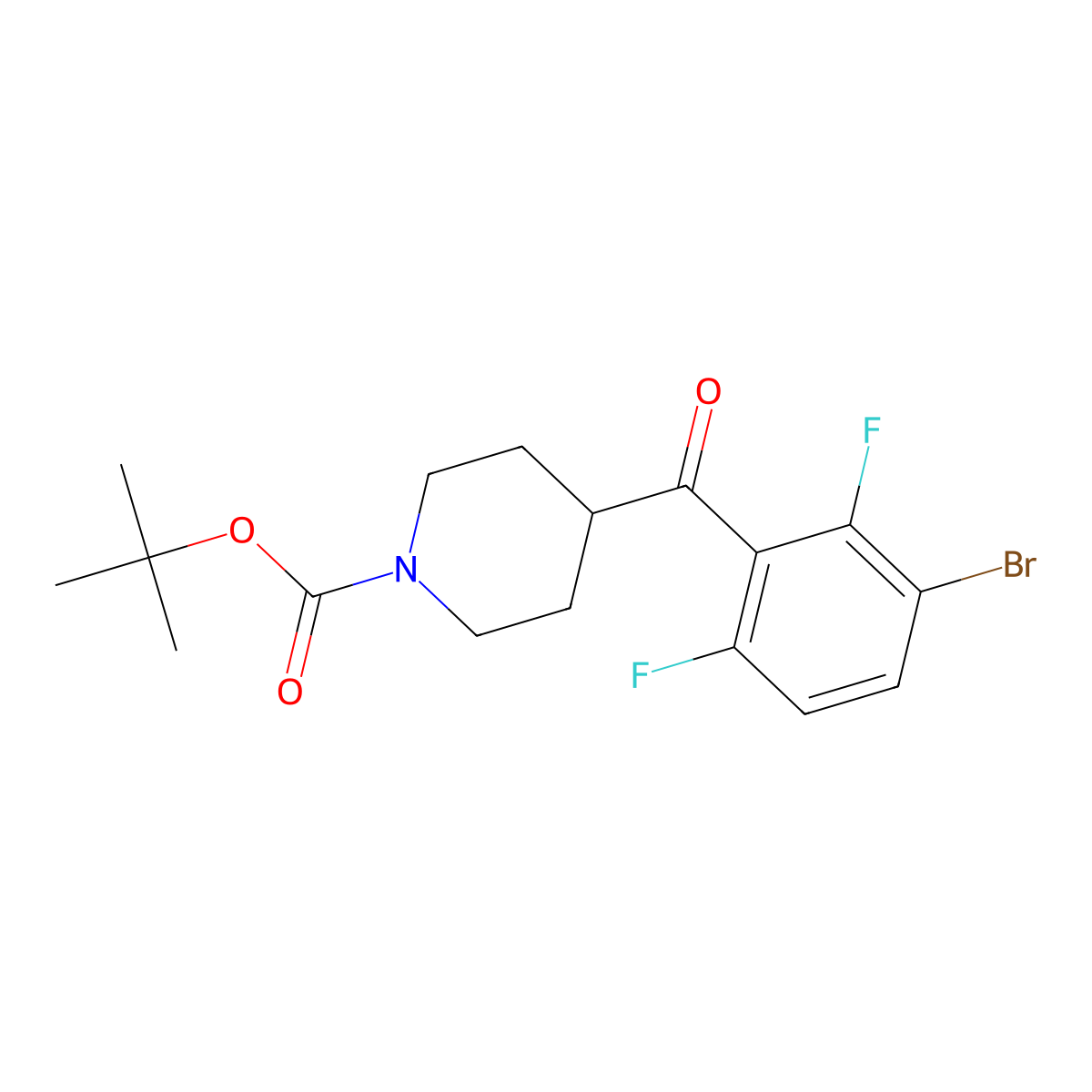 1,1-Dimethylethyl 4-(3-bromo-2,6-difluorobenzoyl)-1-piperidinecarboxylate molecular structure, CAS 2005834-01-3