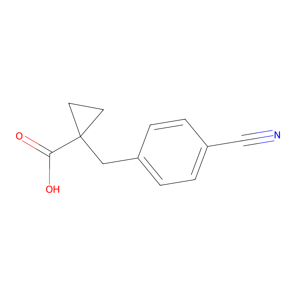 1-[(4-Cyanophenyl)methyl]cyclopropane-1-carboxylic acid molecular structure, CAS 2005888-99-1