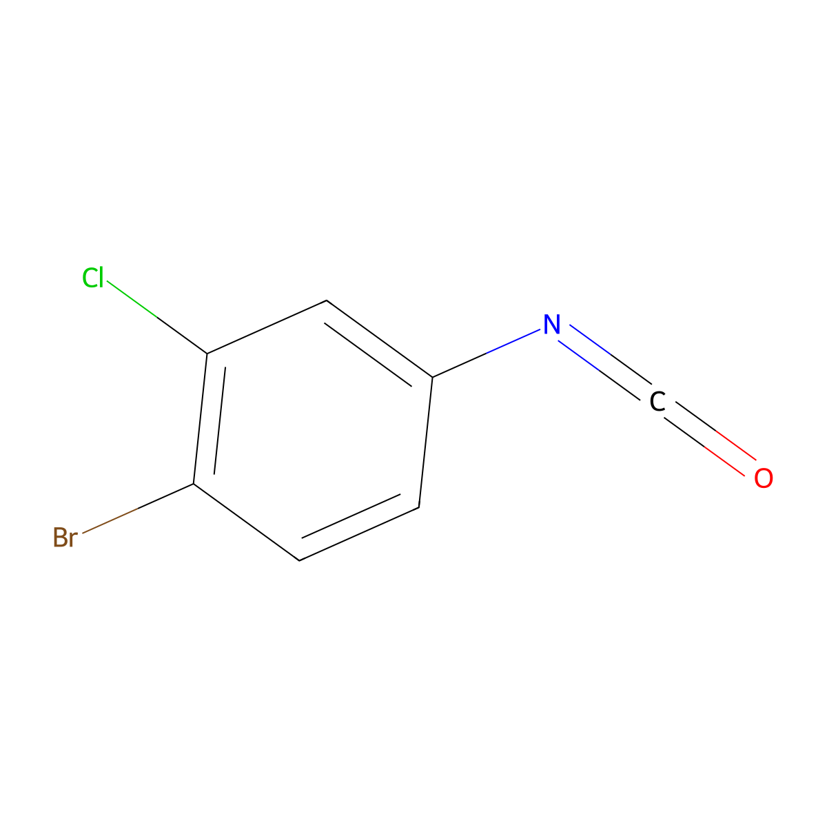 1-Bromo-2-chloro-4-isocyanatobenzene molecular structure, CAS 20059-86-3