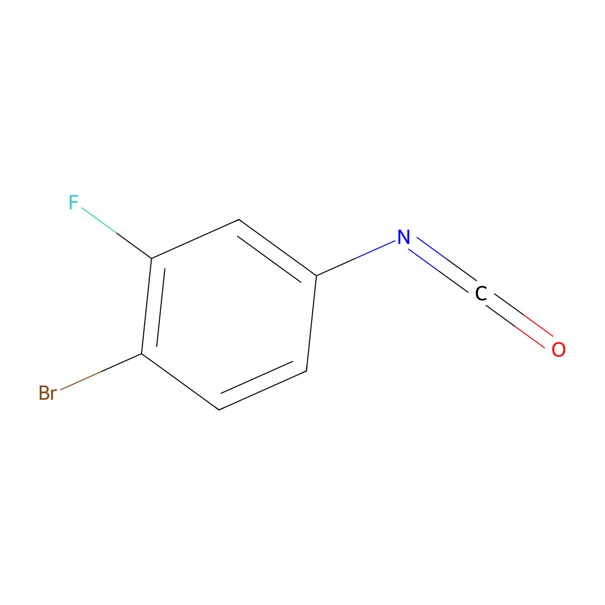 1-Bromo-2-fluoro-4-isocyanatobenzene molecular structure, CAS 20059-87-4