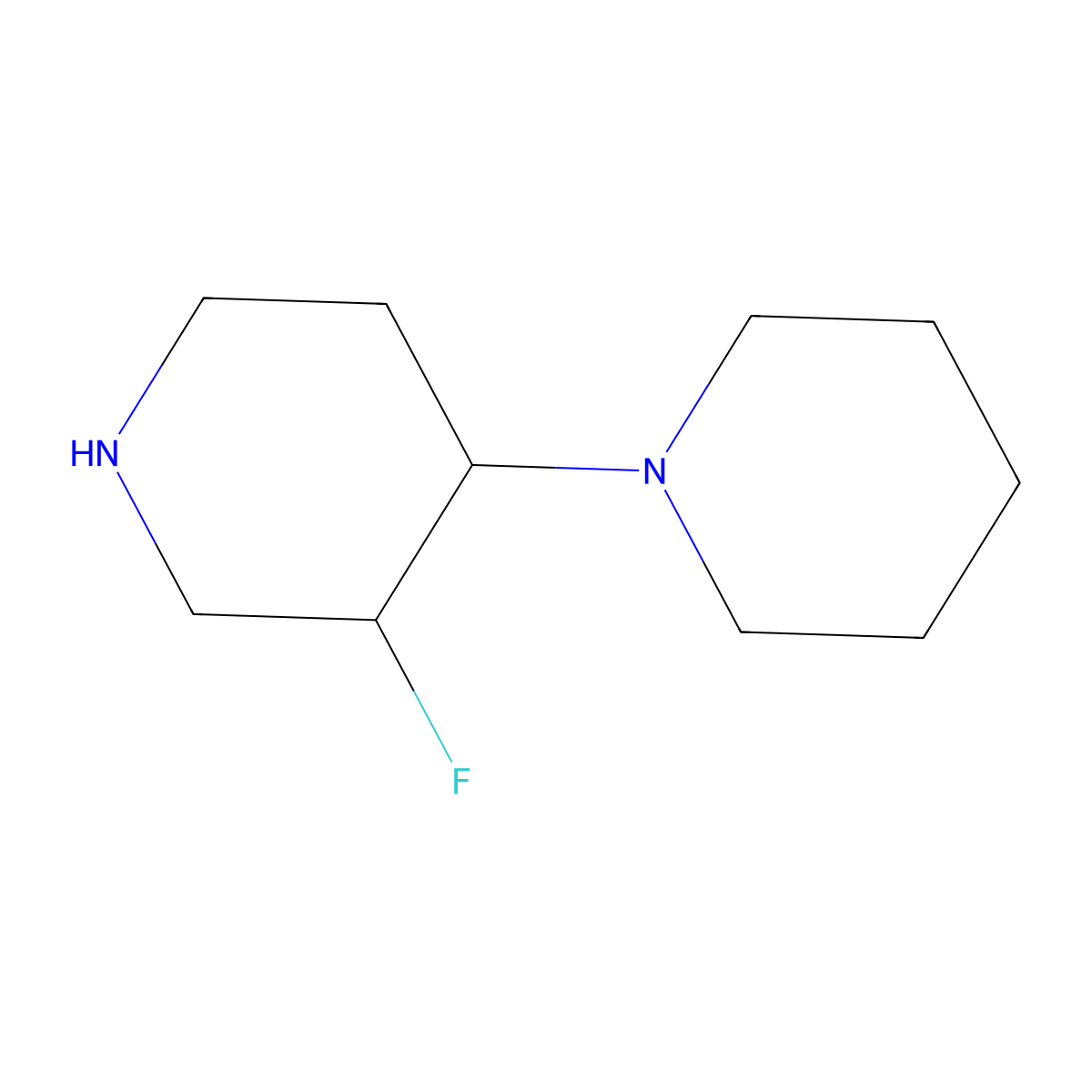 3'-Fluoro-1,4'-bipiperidine molecular structure, CAS 2005941-95-5