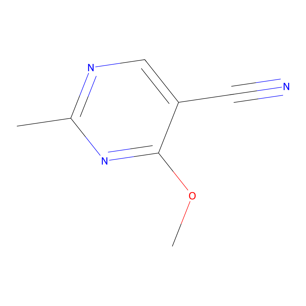 4-Methoxy-2-methylpyrimidine-5-carbonitrile molecular structure, CAS 2006-00-0