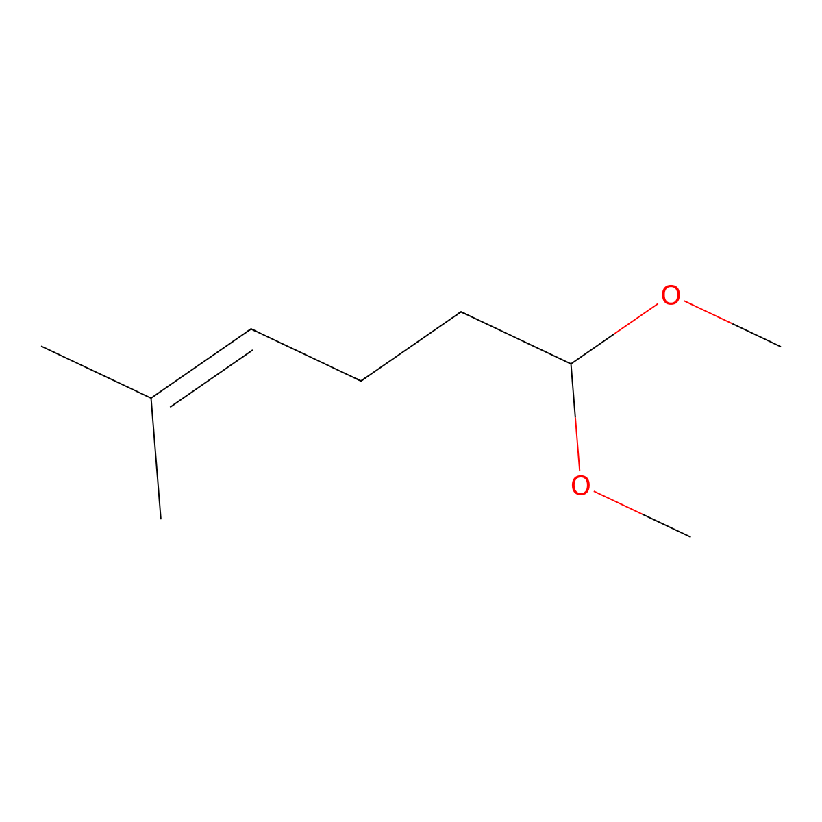 6,6-Dimethoxy-2-methylhex-2-ene molecular structure, CAS 2006-05-5