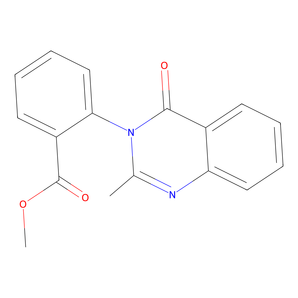 Benzoic acid, o-(2-methyl-3-(4(3H)-quinazolinonyl)), methyl ester molecular structure, CAS 2006-80-6